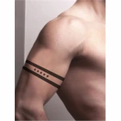 5 Yıldızlı İkili Bant Şerit  Tattoo Geçici Dövme Şablonları Kına Kalıpları thumbnail 2