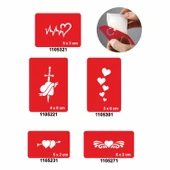 Kalp Kalbe 5'li Set Geçici Dövme Kına Şablonu thumbnail 1