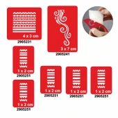 Çizgisel Motif 5'li Set Geçici Dövme Kına Şablonu - 1