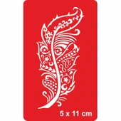 Desenli Kuş Tüyü 252 Tattoo Geçici Dövme Şablonları Kına Kalıpları thumbnail 1