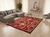 Etnik Motifli Otantik Dekoratif Kilim Desenli Halı (120cmx180cm) M4 - 2