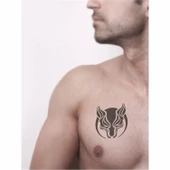 Börü Kurt  Stencil Tattoo Geçici Dövme Şablonları Kına Kalıpları thumbnail 2