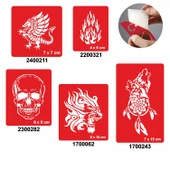 Ateş Saçan Modeller 5'li Set Geçici Dövme Kına Şablonu thumbnail 1