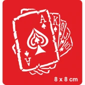 Floş Royal İskambil Kağıdı Tattoo Geçici Dövme Şablonları Kına Kalıpları - 1