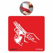 Şarjör Silah Tabanca  Tattoo Geçici Dövme Şablonları Kına Kalıpları thumbnail 1