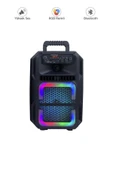 D25 RGB Işıklı Mikrofonlu Kumandalı USB/TF/FM/MIC/BT Bluetooth Hoparlör Siyah - 1