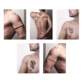 Tribal Zincir Desenleri Hint Kınası ile Geçici Dövme Yapma Seti - 2