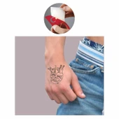 Kral Kuru Kafa İskelet Tattoo Geçici Dövme Şablonları Kına Kalıpları - 2