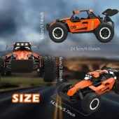 1:16 Off Road Şarjlı RC Uzaktan kumandalı TURUNCU Arazi Aracı 5 Kanallı Tek Bataryalı 20 Km/s Hızında Hediyelik Oyuncak - 2