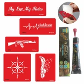 Slogan Rota Desenleri Hint Kınası ile Geçici Dövme Yapma Seti thumbnail 1