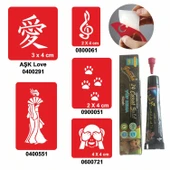 Uzakdoğu Desenleri Hint Kınası ile Geçici Dövme Yapma Seti - 1