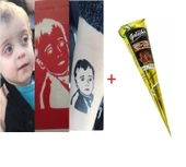 Resimden Geçici Dövme Yapma Seti Kına ve fırça Hediyeli thumbnail 2