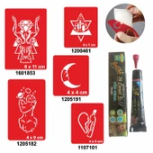 Felsefik Düşünce Desenleri Hint Kınası ile Geçici Dövme Yapma Seti thumbnail 1