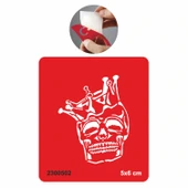 Kral Kuru Kafa İskelet Tattoo Geçici Dövme Şablonları Kına Kalıpları - 1