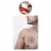 Üç Başlı Ejderha Tattoo Geçici Dövme Şablonları Kına Kalıpları thumbnail 2