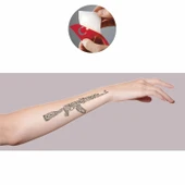 Desenli Silah Keleş  Tattoo Geçici Dövme Şablonları Kına Kalıpları - 2