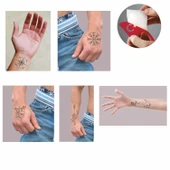Pusula Gül Desenleri Hint Kınası ile Geçici Dövme Yapma Seti thumbnail 2