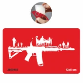 Keleş Silah ve Yaşam Geçici Dövme Tattoo Geçici Dövme Şablonları Kına Kalıpları thumbnail 1