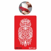 Büyük Baykuş Tattoo Geçici Dövme Şablonları Kına Kalıpları thumbnail 1