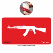 Saldırı Tüfeği Silah  Tattoo Geçici Dövme Şablonları Kına Kalıpları - 1
