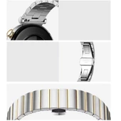 Huawei Watch GT4 41mm İle Uyumlu Renk Detaylı 18mm Paslanmaz Çelik Metal Kordon Kayış  Gold - 3