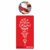 Savaşçı Viking Pusulası    Stencil Tattoo Geçici Dövme Şablonları Kına Kalıpları - 1