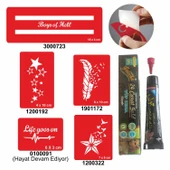 Yıldız Şerit Desenleri Hint Kınası ile Geçici Dövme Yapma Seti thumbnail 1