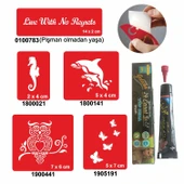 Kuş ve Balık Desenleri Hint Kınası ile Geçici Dövme Yapma Seti thumbnail 1