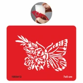 Çiçekli Kelebek Tattoo Geçici Dövme Şablonları Kına Kalıpları thumbnail 1