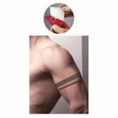 Çift Şerit Tattoo Geçici Dövme Şablonları Kına Kalıpları thumbnail 2