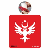 Çift Başlı Kartal Tattoo Geçici Dövme Şablonları Kına Kalıpları thumbnail 1