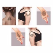 Büyük Mandala Desenleri Hint Kınası ile Geçici Dövme Yapma Seti thumbnail 2