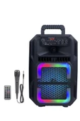D25 RGB Işıklı Mikrofonlu Kumandalı USB/TF/FM/MIC/BT Bluetooth Hoparlör Siyah - 2