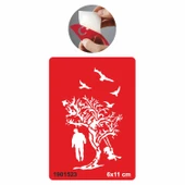 Yaşam Ve Ölüm Ağaç Tattoo Geçici Dövme Şablonları Kına Kalıpları thumbnail 1