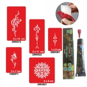 Çiçekli Desenler Kına ile Geçici Dövme Yapma Seti thumbnail 1