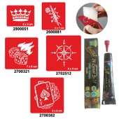 Rota ve Şans Desenleri Hint Kınası ile Geçici Dövme Yapma Seti thumbnail 1