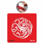 Üç Başlı Ejderha Tattoo Geçici Dövme Şablonları Kına Kalıpları thumbnail 1