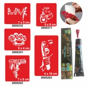 Hayat bir Savaş Desenleri Hint Kınası ile Geçici Dövme Yapma Seti thumbnail 1