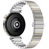 Huawei Watch GT4 41mm İle Uyumlu Renk Detaylı 18mm Paslanmaz Çelik Metal Kordon Kayış  Gold - 2