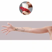 Silah ve Gül  Tattoo Geçici Dövme Şablonları Kına Kalıpları thumbnail 2