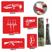 Vites Keleş Desenleri Hint Kınası ile Geçici Dövme Yapma Seti thumbnail 1