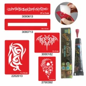 Tribal Zincir Desenleri Hint Kınası ile Geçici Dövme Yapma Seti - 1