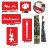 Aşk Sembolleri Hint Kınası ile Geçici Dövme Yapma Seti thumbnail 1