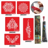 Büyük Mandala Desenleri Hint Kınası ile Geçici Dövme Yapma Seti thumbnail 1
