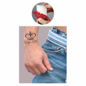 Tek Hayat Taç Tattoo Geçici Dövme Şablonları Kına Kalıpları thumbnail 2