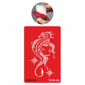 Kadın Ve Dragon Tattoo Geçici Dövme Şablonları Kına Kalıpları thumbnail 1