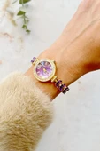 Dienna Gold Kordon Mor Taşlı Kadın Kol Saati - 3
