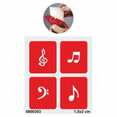 Seslerin Mimarı Notalar Tattoo Geçici Dövme Şablonları Kına Kalıpları - 1