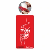 Tiryaki Kuru Kafa Tattoo Geçici Dövme Şablonları Kına Kalıpları - 1