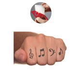 Seslerin Mimarı Notalar Tattoo Geçici Dövme Şablonları Kına Kalıpları - 2